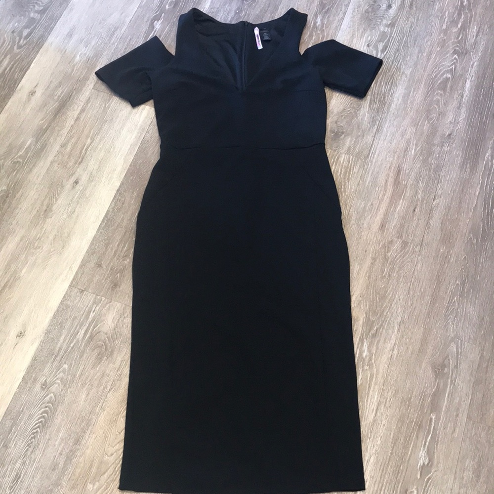 Cold shoulder black dress